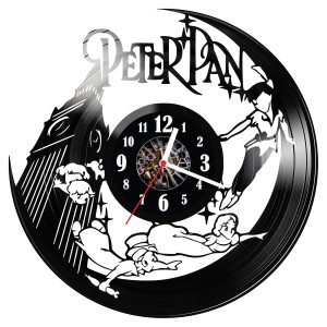 Zegar ścienny z płyty winylowej Piotruś Pan 1375.14