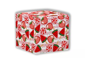 PUF KWADRATOWY DZIECIĘCY - Arbuzy i truskawki