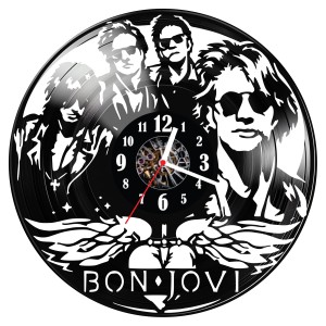 Zegar ścienny z płyty winylowej Bon Jovi 1203.14