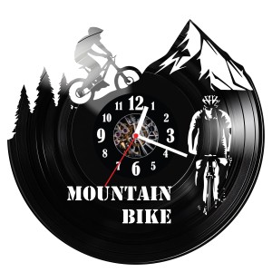 Zegar ścienny z płyty winylowej Rower gorski 1218.14