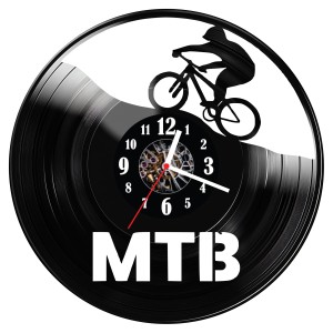 Zegar ścienny z płyty winylowej Rower gorski 1219.14