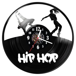 Zegar ścienny z płyty winylowej Hip Hop 1232.14