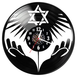 Zegar ścienny z płyty winylowej Judaizm 1240.14