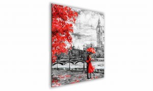 OBRAZ NA SZKLE KWADRATOWY 30x30cm  065 Miłość w Londynie