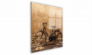 OBRAZ NA SZKLE KWADRATOWY 30x30cm  088 Retro rower