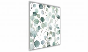 OBRAZ NA SZKLE KWADRATOWY 70x70cm 001 Akwarelowe listki
