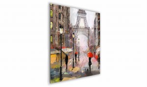 OBRAZ NA SZKLE KWADRATOWY 40x40cm 094 Spacer w Paryżu