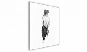 OBRAZ NA SZKLE KWADRATOWY 50x50cm 044 Kobieta w czerni