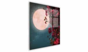 OBRAZ NA SZKLE KWADRATOWY 50x50cm 049 Księżyc