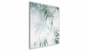 OBRAZ NA SZKLE KWADRATOWY 50x50cm 117 Zamglone liście I