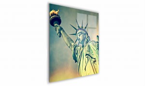 OBRAZ NA SZKLE KWADRATOWY 70x70cm 095 Statua Wolności