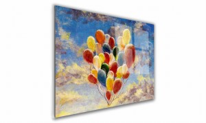 OBRAZ NA SZKLE PROSTOKĄTNY 60x40cm 007 Balony