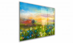 OBRAZ NA SZKLE PROSTOKĄTNY 60x40cm 058 Łąka