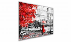 OBRAZ NA SZKLE PROSTOKĄTNY 30x20cm 065 Miłość w Londynie