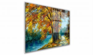 OBRAZ NA SZKLE PROSTOKĄTNY 40x30cm 071 Nad rzeką