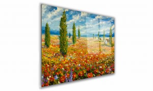 OBRAZ NA SZKLE PROSTOKĄTNY 30x20cm 084 Pole maków