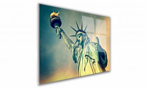 OBRAZ NA SZKLE PROSTOKĄTNY 40x30cm 095 Statua Wolności