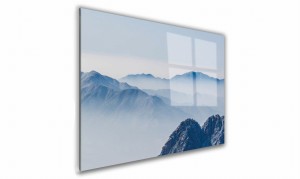 OBRAZ NA SZKLE PROSTOKĄTNY 40x30cm 069 Góry we mgle