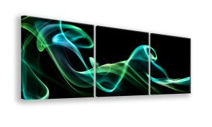 OBRAZ NA PŁÓTNIE - 3-CZĘŚCIOWY - TYP A - Abstrakcja zielona