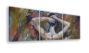 OBRAZ NA PŁÓTNIE - 3-CZĘŚCIOWY - TYP A - Baletnica w trakcie ćwiczeń