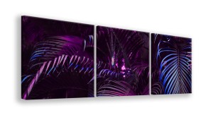 OBRAZ NA PŁÓTNIE - 3-CZĘŚCIOWY - TYP A - Fioletowe liście