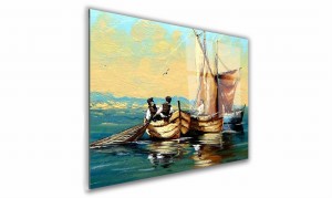 OBRAZ NA SZKLE PROSTOKĄTNY 30x20cm 126 Łodzie