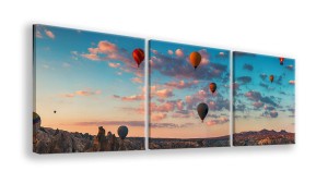 OBRAZ NA PŁÓTNIE - 3-CZĘŚCIOWY - TYP A - Lot balonem