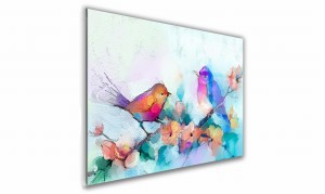 OBRAZ NA SZKLE PROSTOKĄTNY 40x30cm 132 Ptaszki