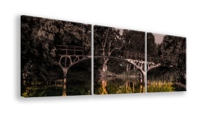OBRAZ NA PŁÓTNIE - 3-CZĘŚCIOWY - TYP A - Most w lesie