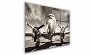 OBRAZ NA SZKLE PROSTOKĄTNY 30x20cm 134 Samolot