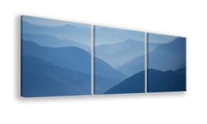 OBRAZ NA PŁÓTNIE - 3-CZĘŚCIOWY - TYP A - Niebieskie góry