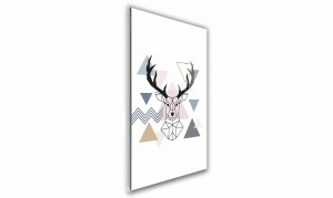 OBRAZ NA SZKLE PROSTOKĄTNY 70x100cm 026 Geometryczny jelonek