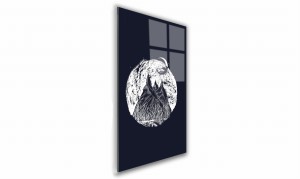 OBRAZ NA SZKLE PROSTOKĄTNY 70x100cm 029 Góry nocą
