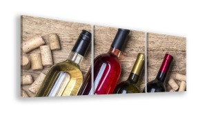 OBRAZ NA PŁÓTNIE - 3-CZĘŚCIOWY - TYP A - Wino