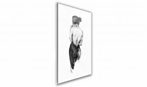 OBRAZ NA SZKLE PROSTOKĄTNY 40x60cm 044 Kobieta w czerni