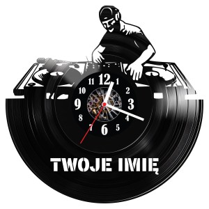 Zegar ścienny z płyty winylowej DJ z imieniem 829.14