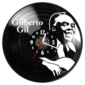 Zegar ścienny z płyty winylowej Gilberto Gil 1404.14