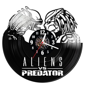 Zegar ścienny z płyty winylowej Obcy kontra Predator 1453.14