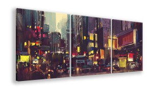 OBRAZ NA PŁÓTNIE - 3-CZĘŚCIOWY - TYP B - Miejskie światła