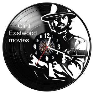 Zegar ścienny z płyty winylowej Clint Eastwood 1479.14