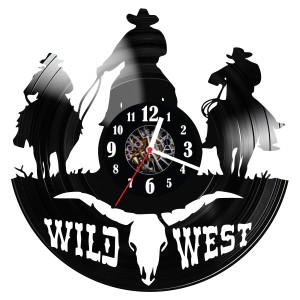 Zegar ścienny z płyty winylowej Wild West 1527.14