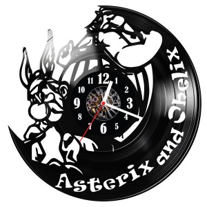 Zegar ścienny z płyty winylowej Asterix i Obelix 1577.14