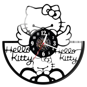 Zegar ścienny z płyty winylowej Hello Kitty 1616.14