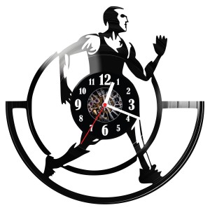 Zegar ścienny z płyty winylowej Biegacz 1682.14