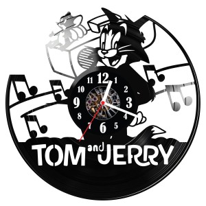 Zegar ścienny z płyty winylowej Tom i Jerry 1757.14