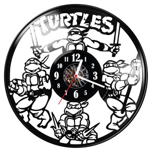 Zegar ścienny z płyty winylowej Wojownicze Żółwie Ninja 1759.14