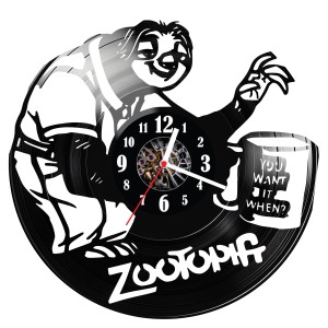 Zegar ścienny z płyty winylowej Zwierzogród 1761.14