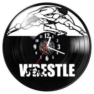 Zegar ścienny z płyty winylowej Wrestling 1843.14