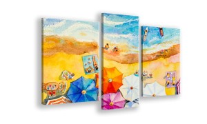 OBRAZ NA PŁÓTNIE - 3-CZĘŚCIOWY - TYP C - Plaża