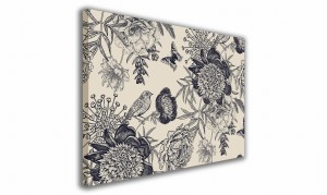 OBRAZ NA PŁÓTNIE 012 Czarne kwiaty 60x40cm